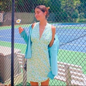 Cool is a Construct Kristine Mini Dress Floral white Flowers Cotton Summer XS